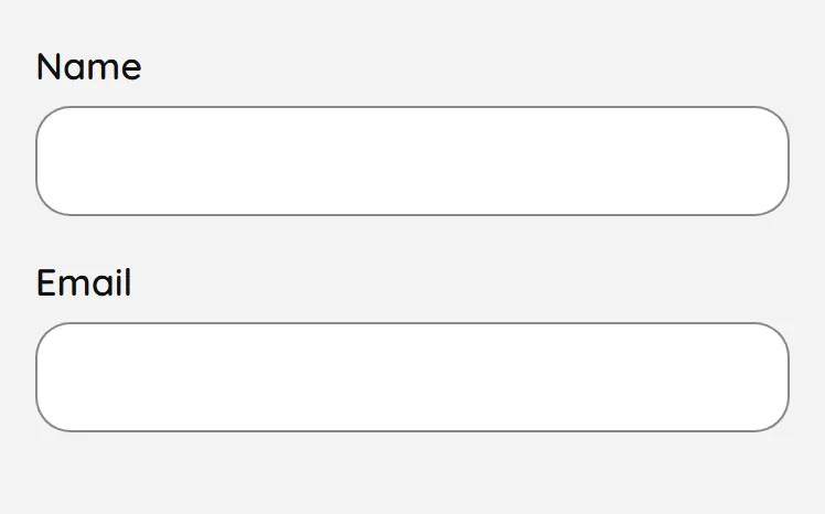 A contact form as a visitor sees it on a phone: Name, then Email