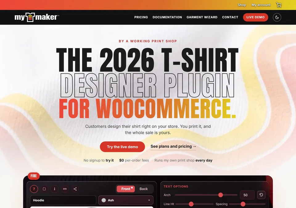 The mytmaker.com home page on a computer